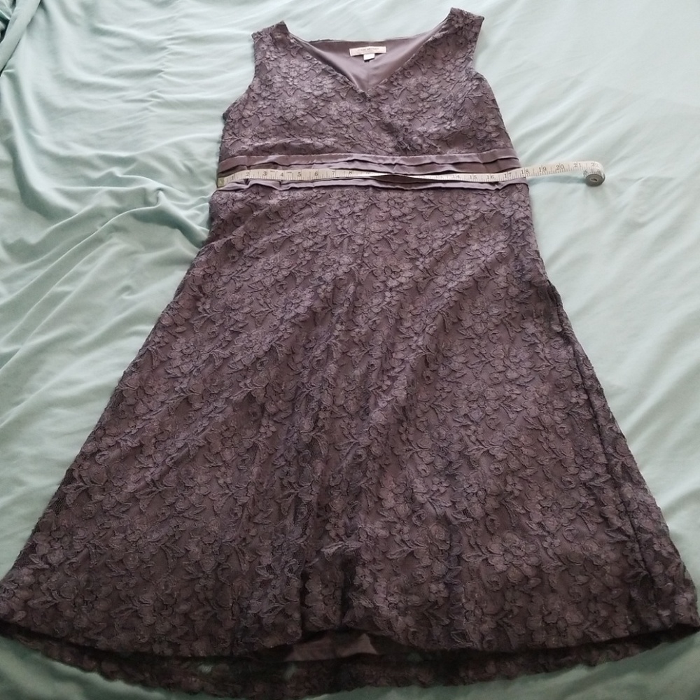 Gray lace cocktail dress